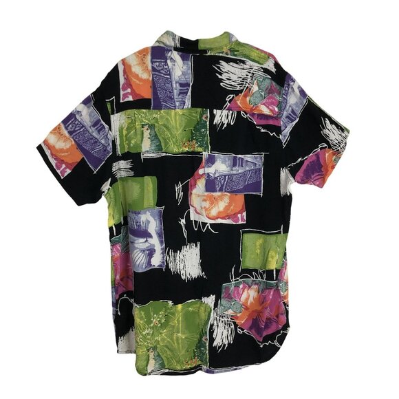 Rollas Shirt Vintage-Inspired Abstract Floral Button-Up Size M Casual Top - Picture 8 of 10